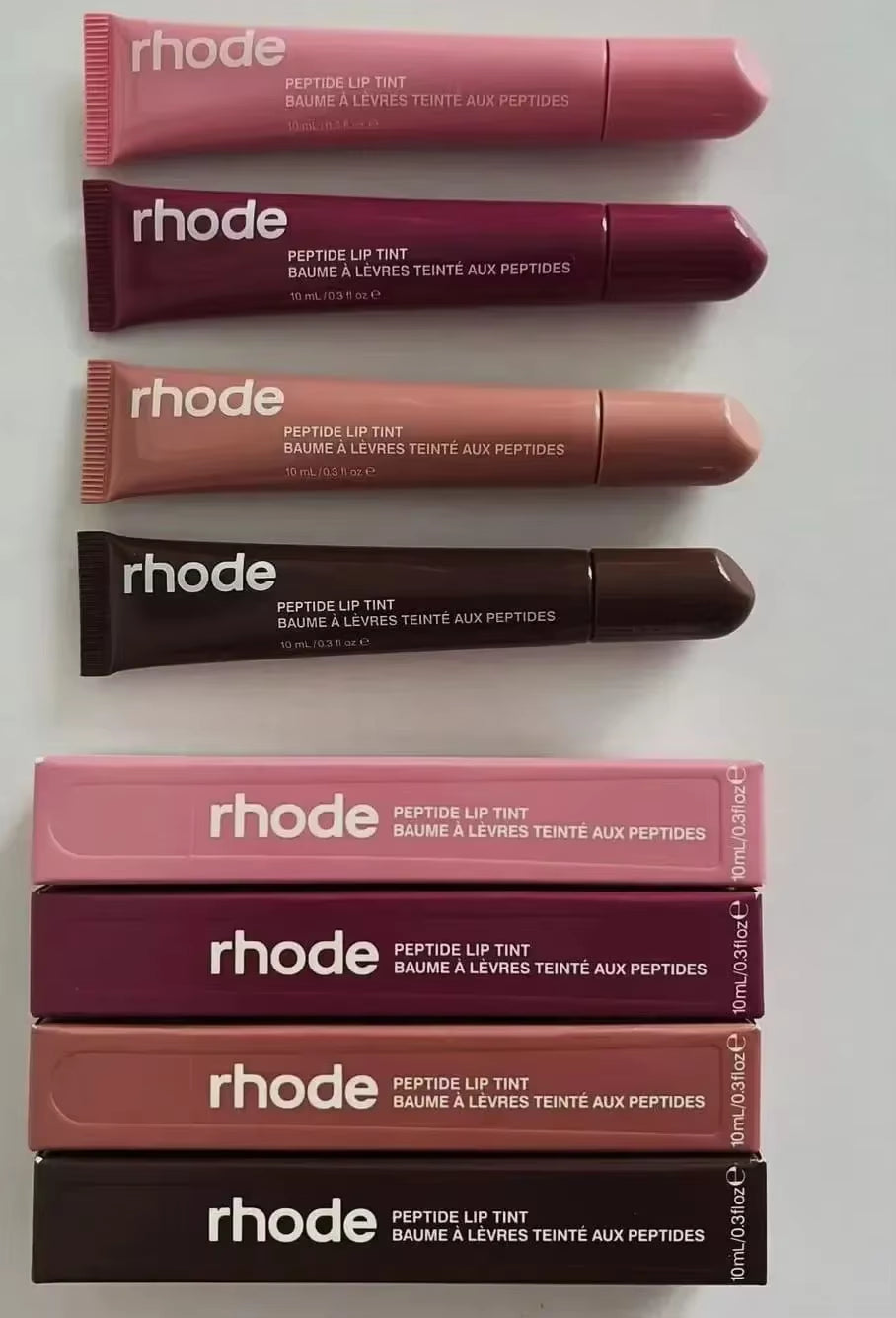 4Pcs Lip Balm Phone Case Lip Gloss Moisturizing Liquid Lipstick Toast Espresso Raspberry Jelly Transparent Lip Glaze