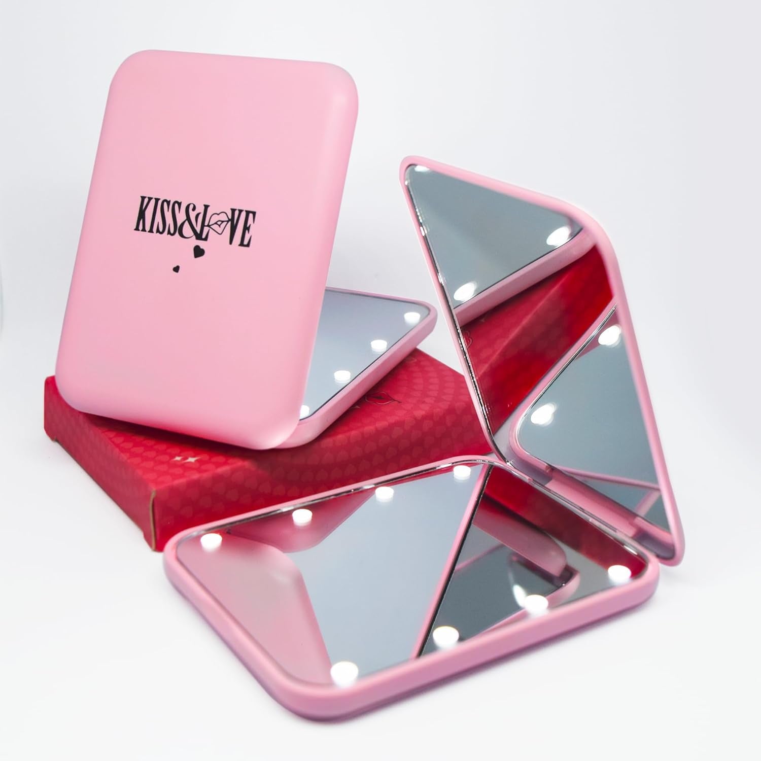 Compact Mirror with Light - 1X/3X Magnification Lighted Travel Makeup Mirror