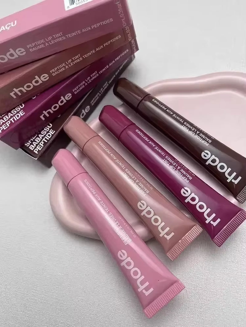 4Pcs Lip Balm Phone Case Lip Gloss Moisturizing Liquid Lipstick Toast Espresso Raspberry Jelly Transparent Lip Glaze